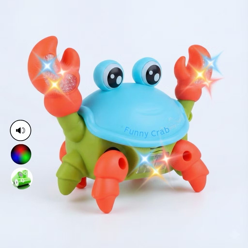 Caranguejo Fujão Musical com Som, Luz e Movimento LED