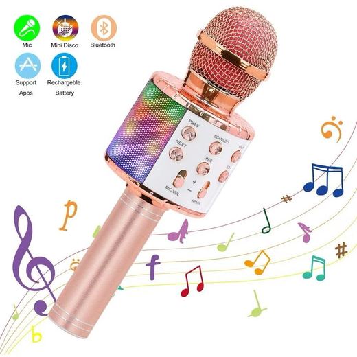 Microfone Infantil de Karaokê Bluetooth
