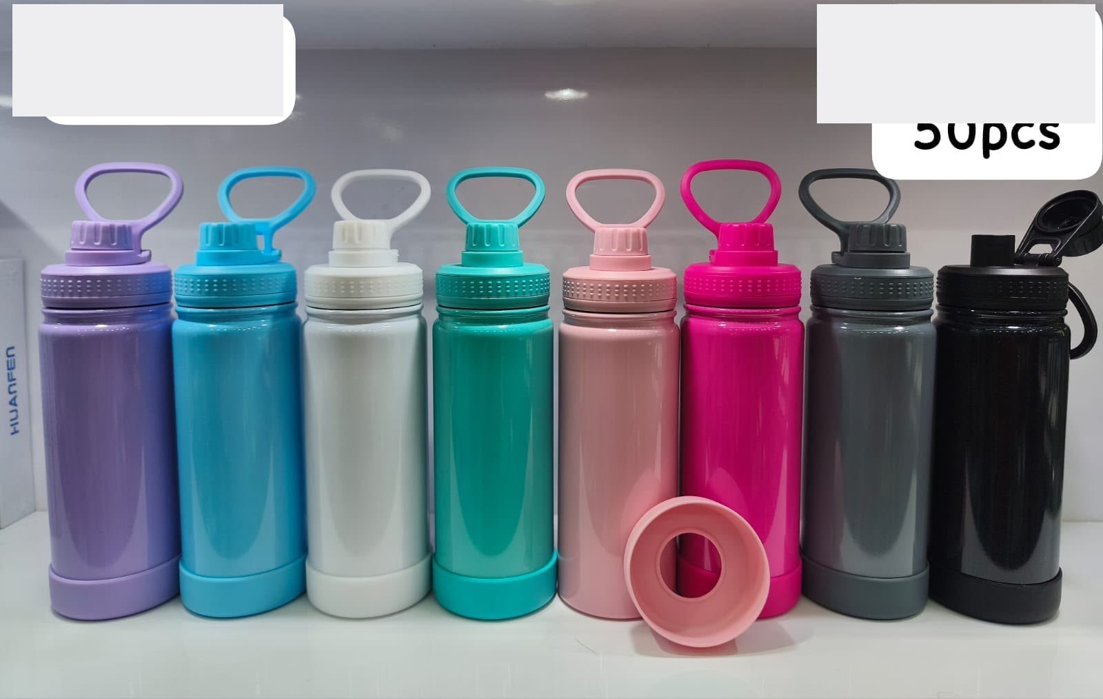 Garrafa Térmica 600ml Brilhosa com Bico e Alça — 8 Cores
