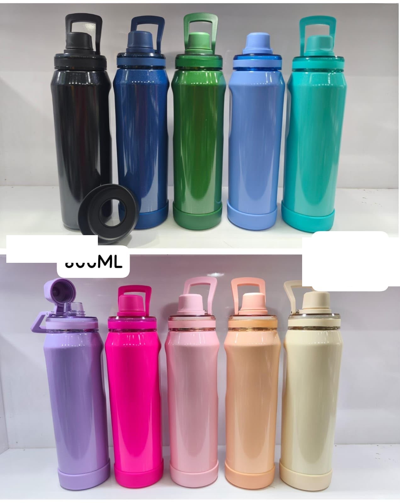 Garrafa Térmica Brilhosa 800ml com Bico — 10 Cores