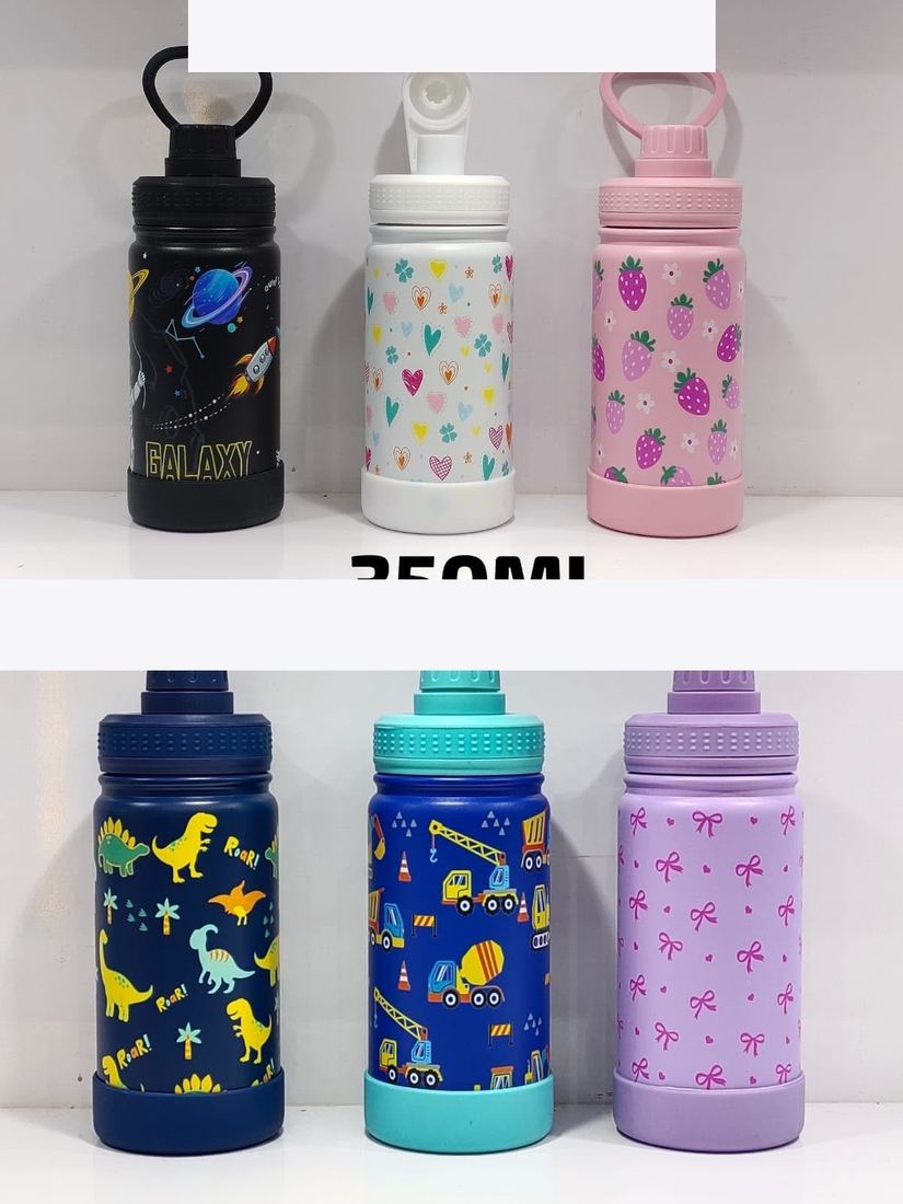 Garrafa Térmica Infantil com Bico 350ml — 6 Estampas