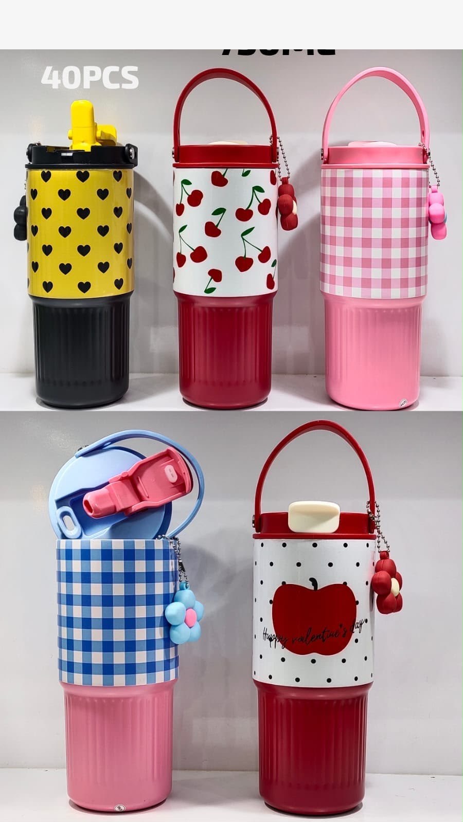 Garrafa Térmica Infantil com Chaveiro 750ml — 5 Estampas