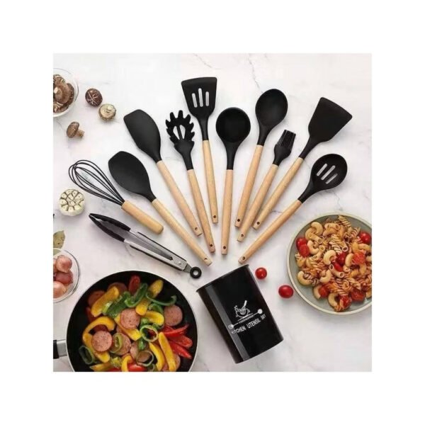 Kit 12 peças de Utensílios de Cozinhas | Silicone - Image 8