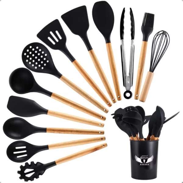 Kit 12 peças de Utensílios de Cozinhas | Silicone - Image 10