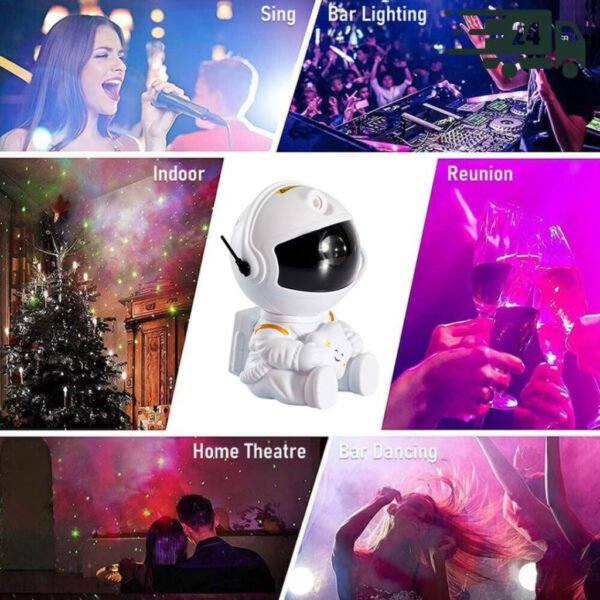 Projetor Astronauta Estrelar Galáctico 360º - GERAÇÃO 2 -  Luz Noturna com Bluetooth e Controle Remoto - Decoração - Image 4