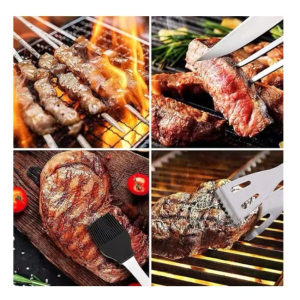 Kit Churrasco Conjunto Chef Gourmet Utensílios Em Aço Inoxidável Inox Com Estojo Churrasqueiro Profissional - Image 3
