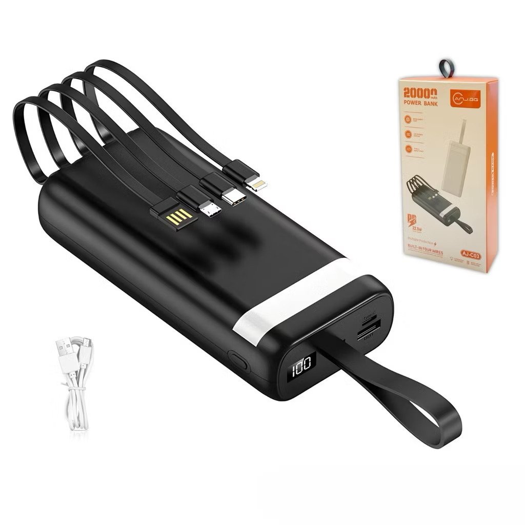 Universal de Carregador Portátil 20.000mAh para Android e iOS, Inclui Lanterna Integrada